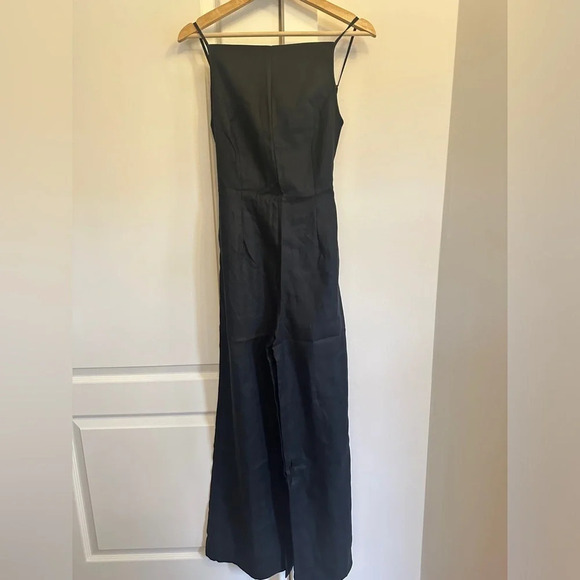 NWT Reformation Ciara Linen Sleeveless Jumpsuit Relaxed Leg Black | size 0 - Picture 8 of 13